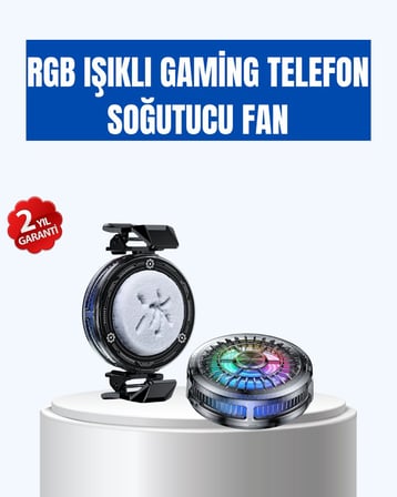 Gaming Telefon Soğutucu RGB Fan Sessiz Çalışma Tüm Modeller Uyumlu