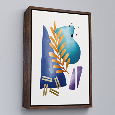 Siyah Çerçeveli Modern Renkli Şekliller Tablosu