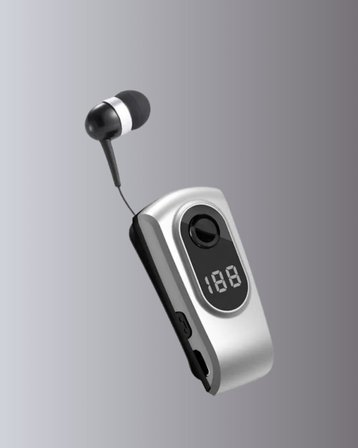 Profesyonel Bluetooth Kulaklık – Klipsli Titreşimli Dijital Göstergeli