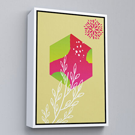 Siyah Çerçeveli Modern Renkli Şekliller Tablosu