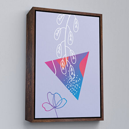 Siyah Çerçeveli Modern Renkli Şekliller Tablosu