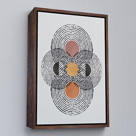 Siyah Çerçeveli Modern Renkli Şekliller Tablosu