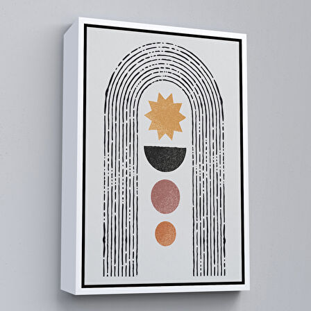 Siyah Çerçeveli Modern Renkli Şekliller Tablosu