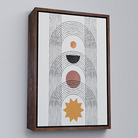 Siyah Çerçeveli Modern Renkli Şekliller Tablosu