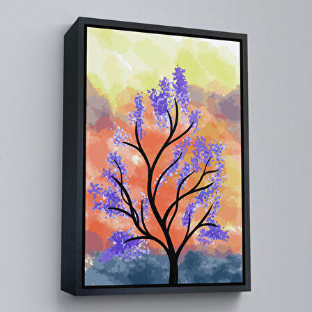 Kahverengi Çerçeveli Modern Renkli Ağaç Tablosu