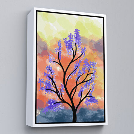 Kahverengi Çerçeveli Modern Renkli Ağaç Tablosu