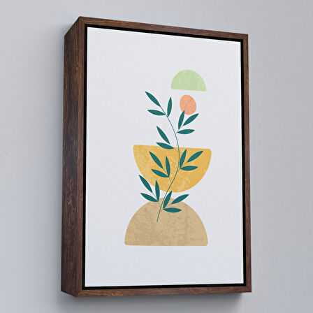 Beyaz Çerçeveli Soft İskandinav Soyut Şekiller Tablosu