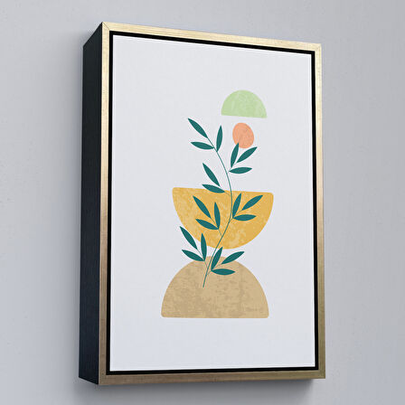 Beyaz Çerçeveli Soft İskandinav Soyut Şekiller Tablosu