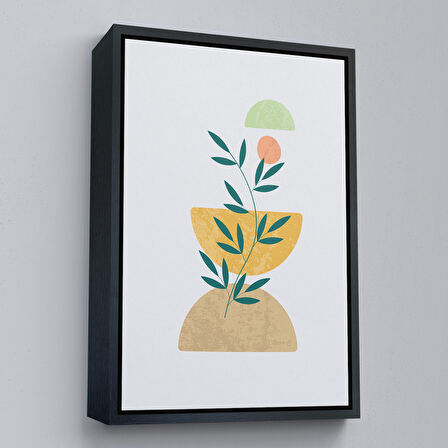 Beyaz Çerçeveli Soft İskandinav Soyut Şekiller Tablosu