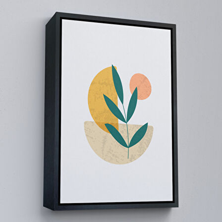 Altın Çerçeveli Soft İskandinav Soyut Şekiller Tablosu