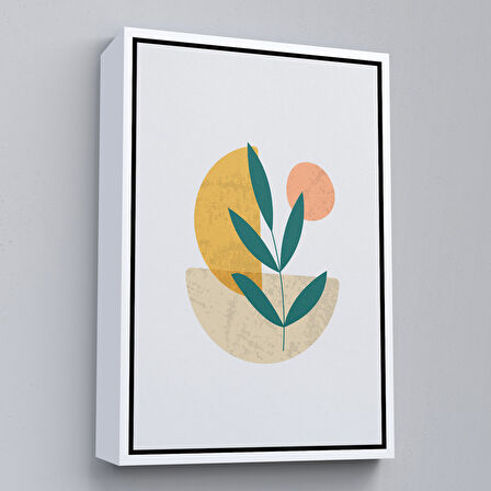 Altın Çerçeveli Soft İskandinav Soyut Şekiller Tablosu