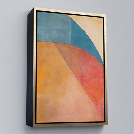 Siyah Çerçeveli Soft İskandinav Soyut Şekiller Tablosu