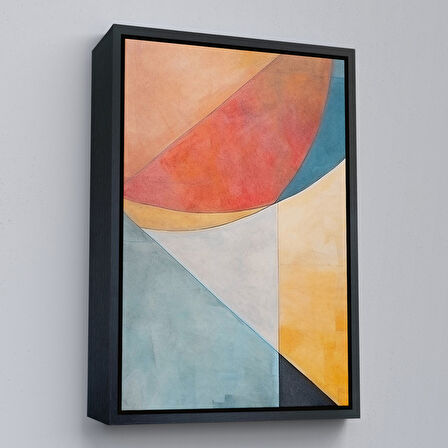 Altın Çerçeveli Soft İskandinav Soyut Şekiller Tablosu