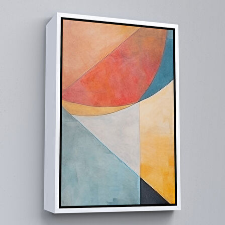 Altın Çerçeveli Soft İskandinav Soyut Şekiller Tablosu