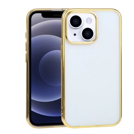 iPhone 13 Mini 5.4inç Lazer Kaplama Renkli Kenar Şeffaf Kılıf-(5775)