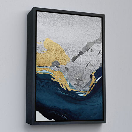 Altın Çerçeveli Yağlıboya Görünümlü Modern Tablosu