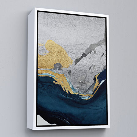 Altın Çerçeveli Yağlıboya Görünümlü Modern Tablosu
