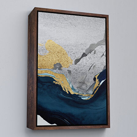 Altın Çerçeveli Yağlıboya Görünümlü Modern Tablosu