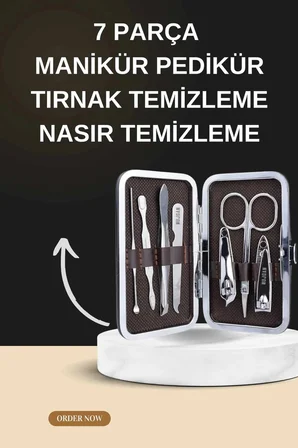 Manikür Pedikür Seti İkili Set El ve Ayak Bakımı Nasır Temizleme Protez Tırnak Çıkarma