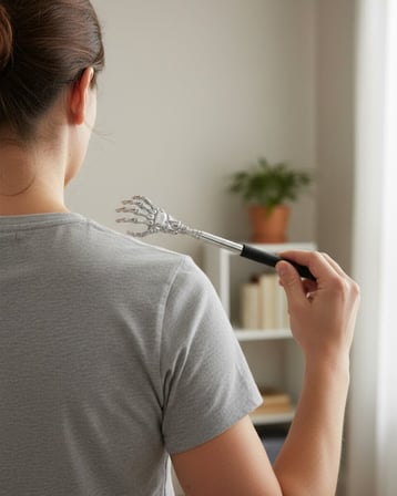 Ayarlanabilir Sırt Kaşıma Aparatı Dayanıklı Metal ve Eğlenceli Figürlü