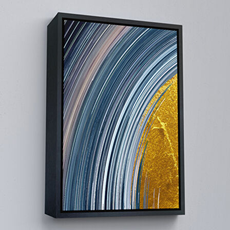 Siyah Çerçeveli Modern Renkli Soyut Tablo