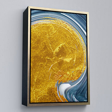 Beyaz Çerçeveli Modern Renkli Soyut Tablo