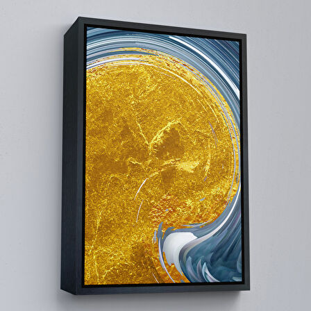 Beyaz Çerçeveli Modern Renkli Soyut Tablo