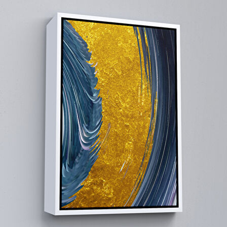 Siyah Çerçeveli Modern Renkli Soyut Tablo