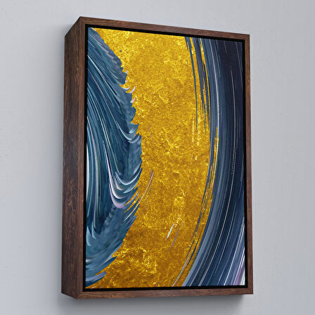 Siyah Çerçeveli Modern Renkli Soyut Tablo