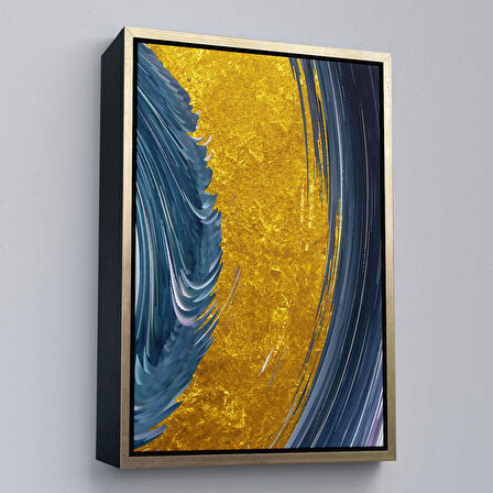 Siyah Çerçeveli Modern Renkli Soyut Tablo