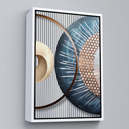 Beyaz Çerçeveli Modern Renkli Soyut Tablo