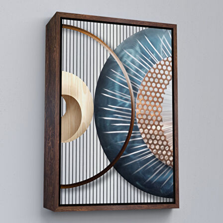 Beyaz Çerçeveli Modern Renkli Soyut Tablo