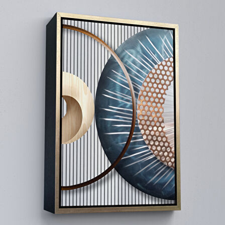 Beyaz Çerçeveli Modern Renkli Soyut Tablo