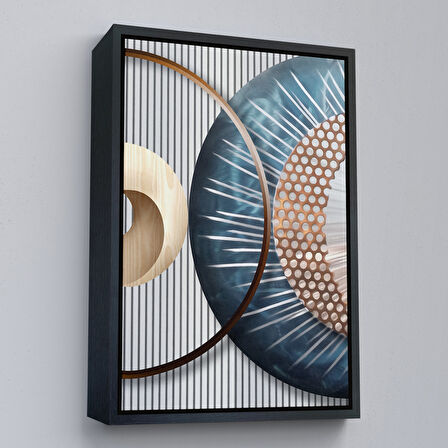 Beyaz Çerçeveli Modern Renkli Soyut Tablo