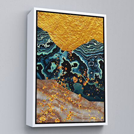 Siyah Çerçeveli Modern Renkli Soyut Tablo