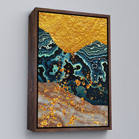 Siyah Çerçeveli Modern Renkli Soyut Tablo