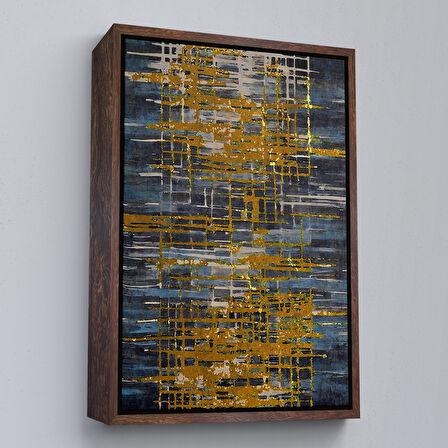 Siyah Çerçeveli Modern Renkli Soyut Tablo