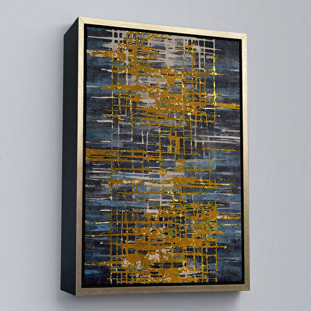 Siyah Çerçeveli Modern Renkli Soyut Tablo