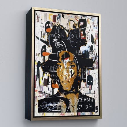 Altın Çerçeveli Jean Michel Basquiat'ın Kendi Portresi Kanvas Tablo