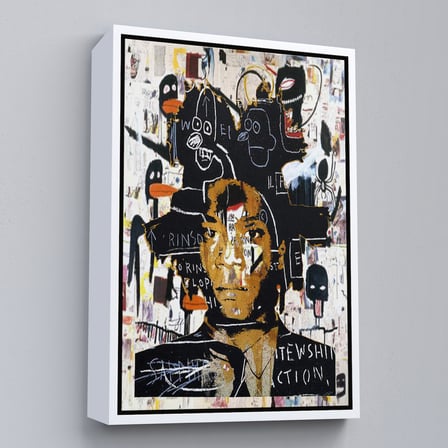 Altın Çerçeveli Jean Michel Basquiat'ın Kendi Portresi Kanvas Tablo