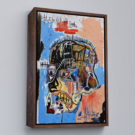 Beyaz Çerçeveli Jean Michel Basquiat,İsimsiz Kafatası 1981 Sergi Tablosu