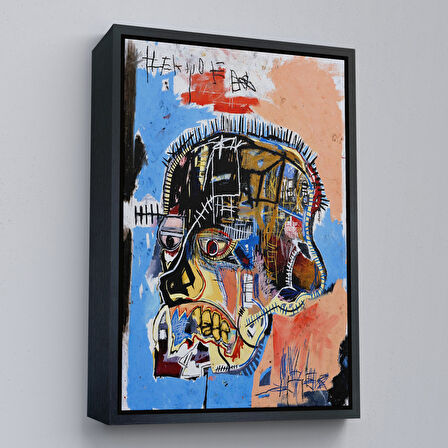 Beyaz Çerçeveli Jean Michel Basquiat,İsimsiz Kafatası 1981 Sergi Tablosu