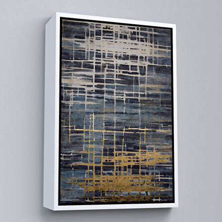 Beyaz Çerçeveli Modern Renkli Soyut Tablo