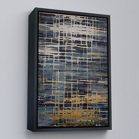 Beyaz Çerçeveli Modern Renkli Soyut Tablo