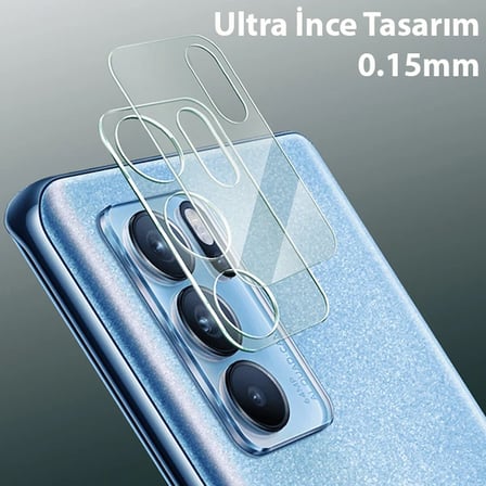 Oppo Reno6 Pro 3d Full Tempered Cam Kamera Koruyucu- 5775 Renk: Şeffaf 2