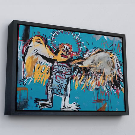 Altın Çerçeveli Jean Michel Basquiat'ın Düşmüş Melek Eseri Kanvas Tablo