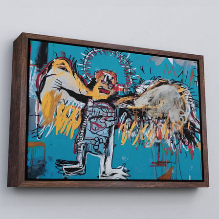 Altın Çerçeveli Jean Michel Basquiat'ın Düşmüş Melek Eseri Kanvas Tablo