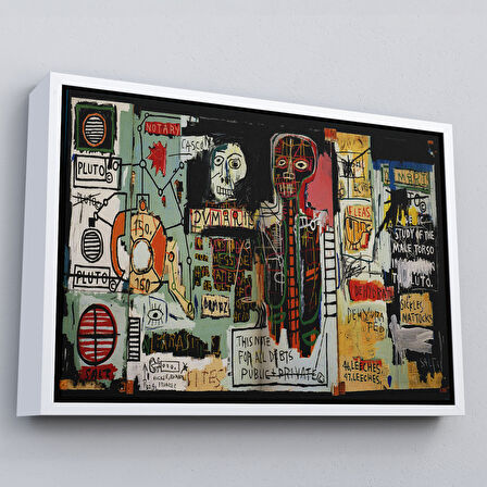 Siyah Çerçeveli Jean Michel Basquiat Notary Kanvas Tablo