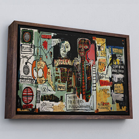 Siyah Çerçeveli Jean Michel Basquiat Notary Kanvas Tablo