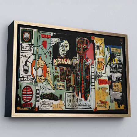 Siyah Çerçeveli Jean Michel Basquiat Notary Kanvas Tablo